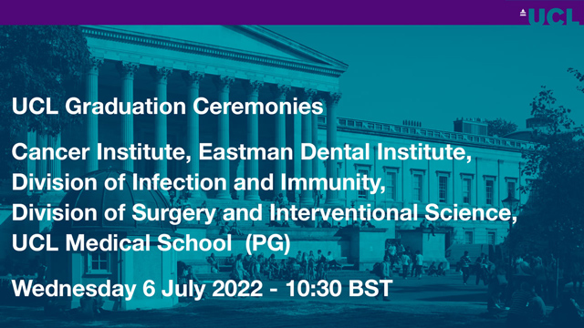 Cancer Institute, Eastman Dental Institute, Division of Infection and Immunity, Division of Surgery and Interventional Science, UCL Medical School  (PG)